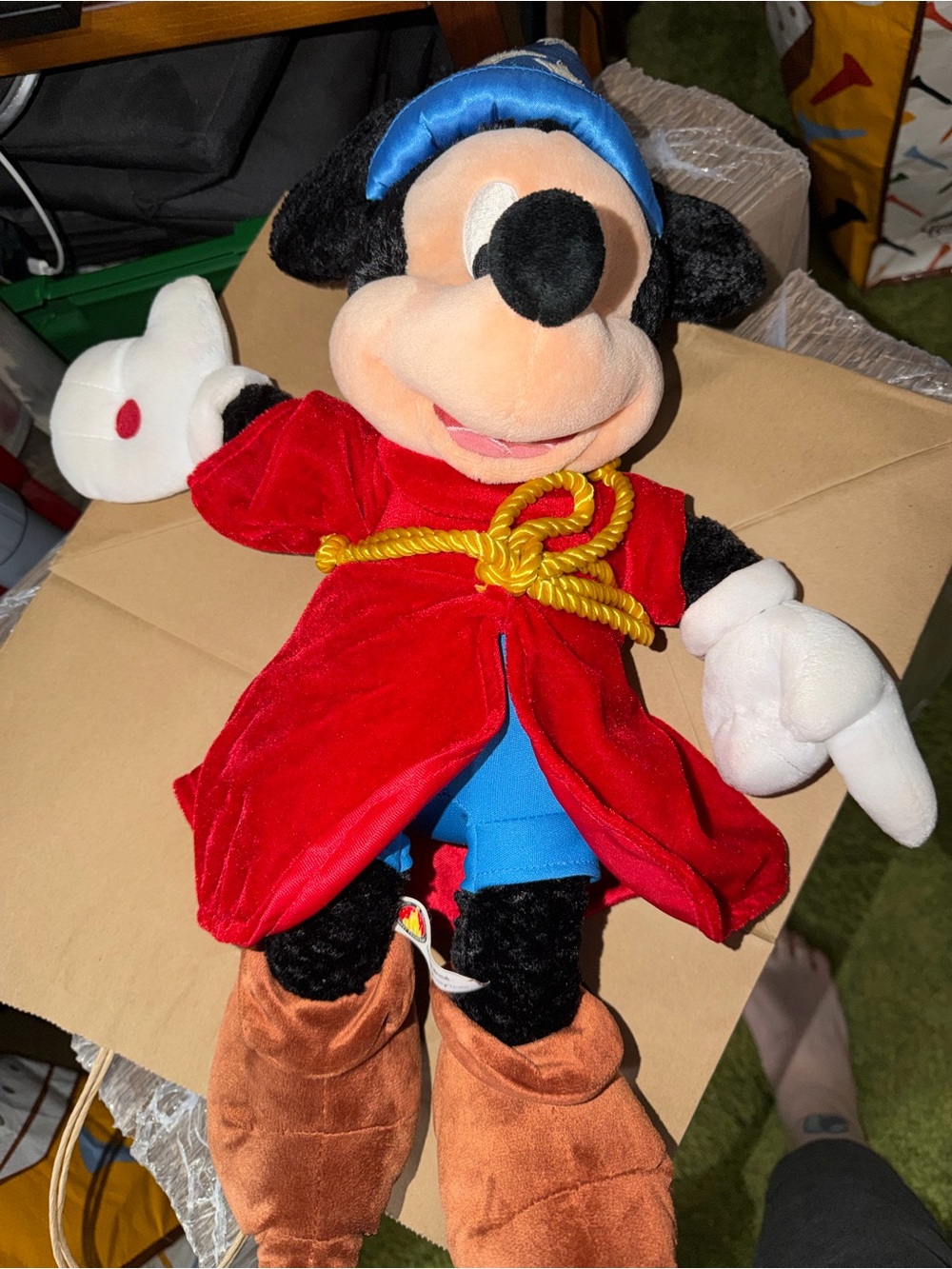 Disney Parks Sorcerer Mickey Fantasia Plush 20.5” Disneyland Walt Disney World
